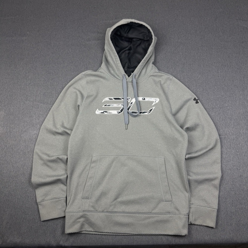 Under Armour Steph Curry SC30 Hoodie Mens Medium Gray Basketball Pullover